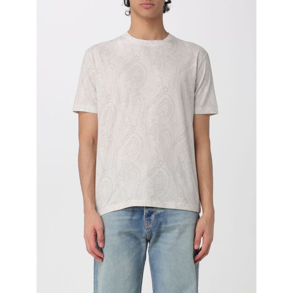 Etro Men Cotton T-Shirt Etro With Paisley Motif
